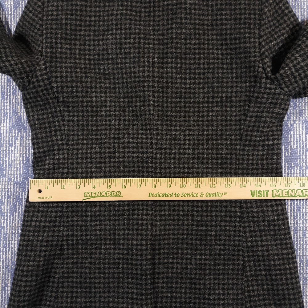 J.CREW Parke Blazer Houndstooth Plaid Wool Black Gray Womens Size 10 Style J4861 - Picture 13 of 16